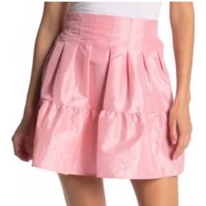Topshop Pink Taffeta Lantern Mini Skirt